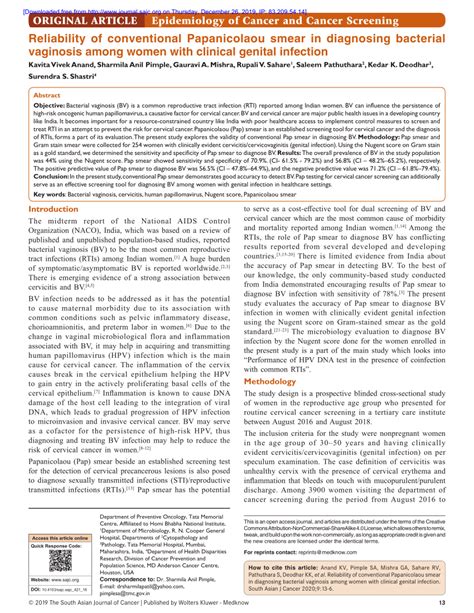 Reliability of conventional Papanicolaou smear in diagnosing .